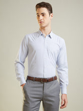 Navy Checkered Regular Fit Formal Shirt
